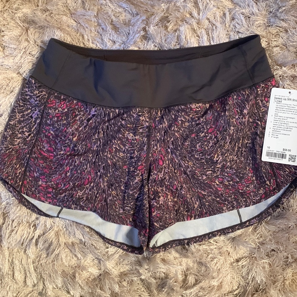 NWT Authentic Lululemon Speed Up Mid Rise Short Size 10